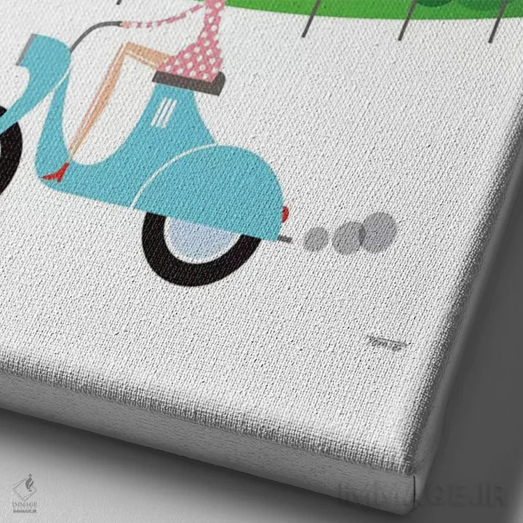 تابلو مدرن رم اثر توماس دیزاین - نمای نزدیک بافت بوم
