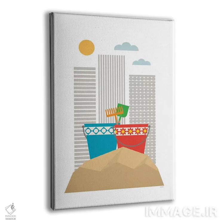تابلو مدرن جعبه شن اثر توماس دیزاین - نمای پرسپکتیو محصول