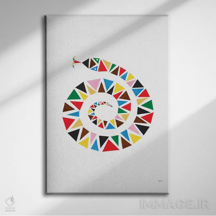 تابلو مدرن رنگ مار اثر توماس دیزاین - نمای روبهرو روی دیوار