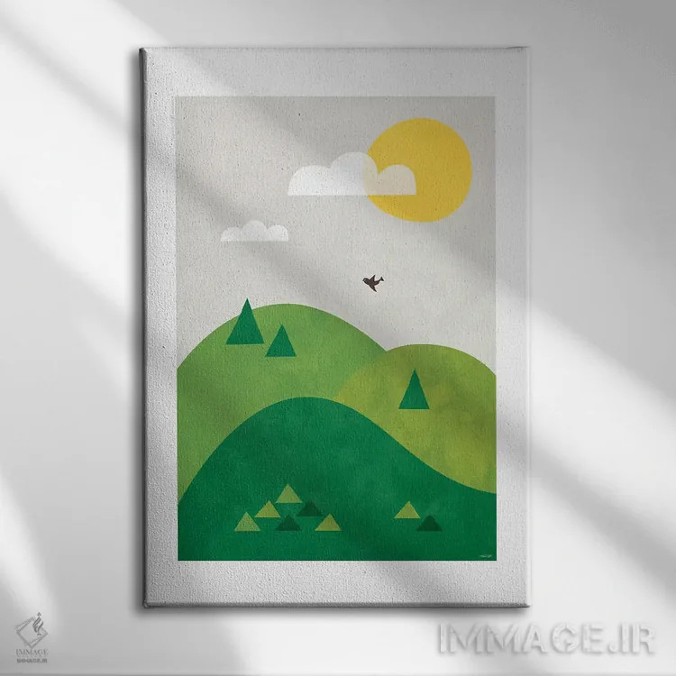 تابلو مینیمال دره اثر توماس دیزاین - نمای روبهرو روی دیوار