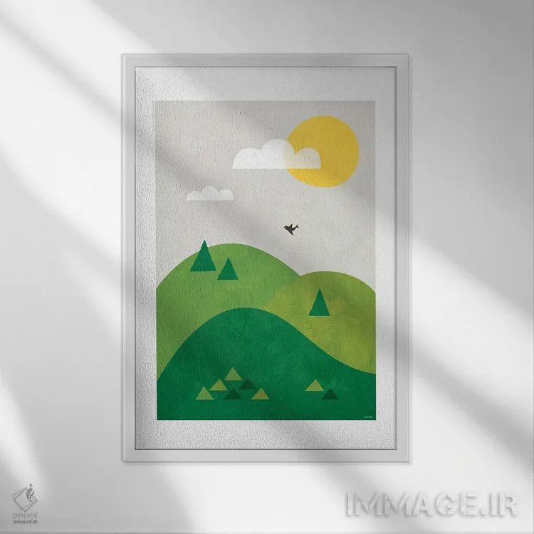 تابلو مینیمال دره اثر توماس دیزاین - نمای قابدار سفید