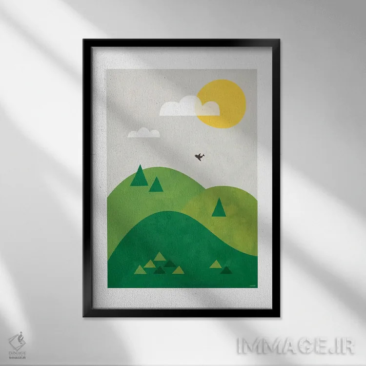 تابلو مینیمال دره اثر توماس دیزاین - نمای قابدار مشکی