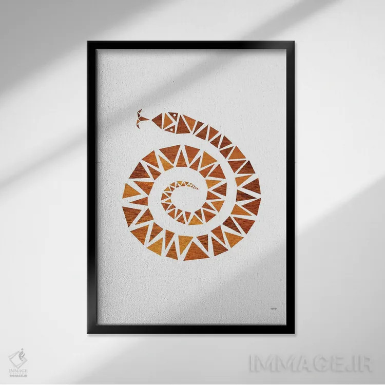 تابلو مدرن مار اثر توماس دیزاین - نمای قابدار مشکی