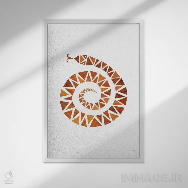 تابلو مدرن مار اثر توماس دیزاین - نمای قابدار سفید