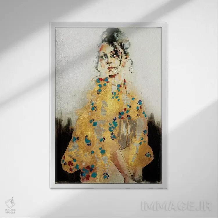 تابلو دکوراتیو کیمون اثر توماس دونالدسون - نمای قابدار سفید