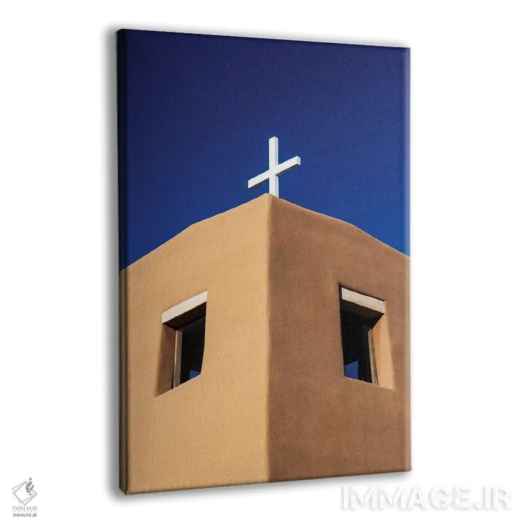 تابلو دکوراتیو New Mexico, Exterior facade of Sacred Heart Church in Nambe Ne… اثر تری اگرز - نمای پرسپکتیو محصول