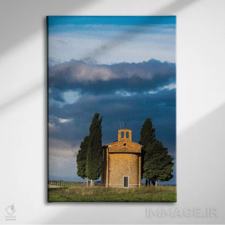 تابلو دکوراتیو Tuscany, Val Di D'Orcia, Vitaleta chapel in the morning.,ایتال… اثر تری اگرز - نمای روبهرو روی دیوار