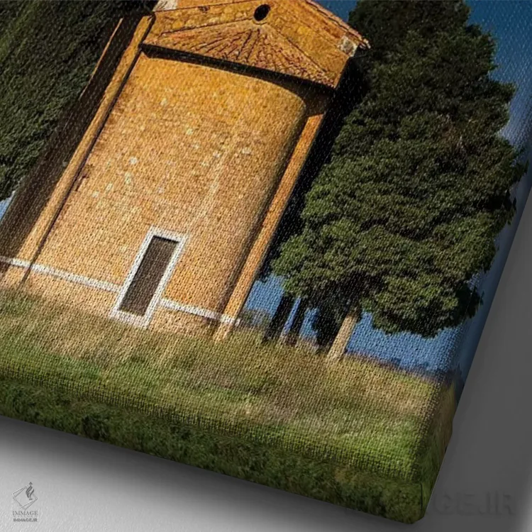 تابلو دکوراتیو Tuscany, Val Di D'Orcia, Vitaleta chapel in the morning.,ایتال… اثر تری اگرز - نمای نزدیک بافت بوم
