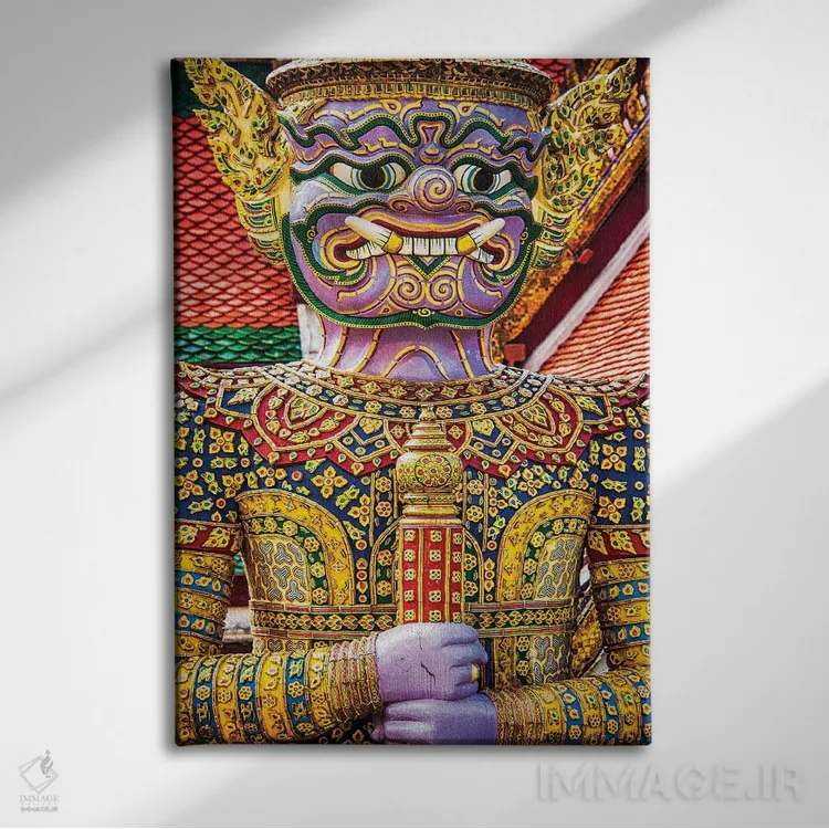 تابلو دکوراتیو Bangkok, Yaksha at Wat Phra Kaeo The Grand Palace,تایلند، بانک… اثر تری اگرز - نمای روبهرو روی دیوار