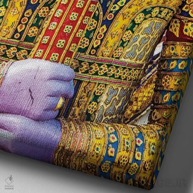 تابلو دکوراتیو Bangkok, Yaksha at Wat Phra Kaeo The Grand Palace,تایلند، بانک… اثر تری اگرز - نمای نزدیک بافت بوم