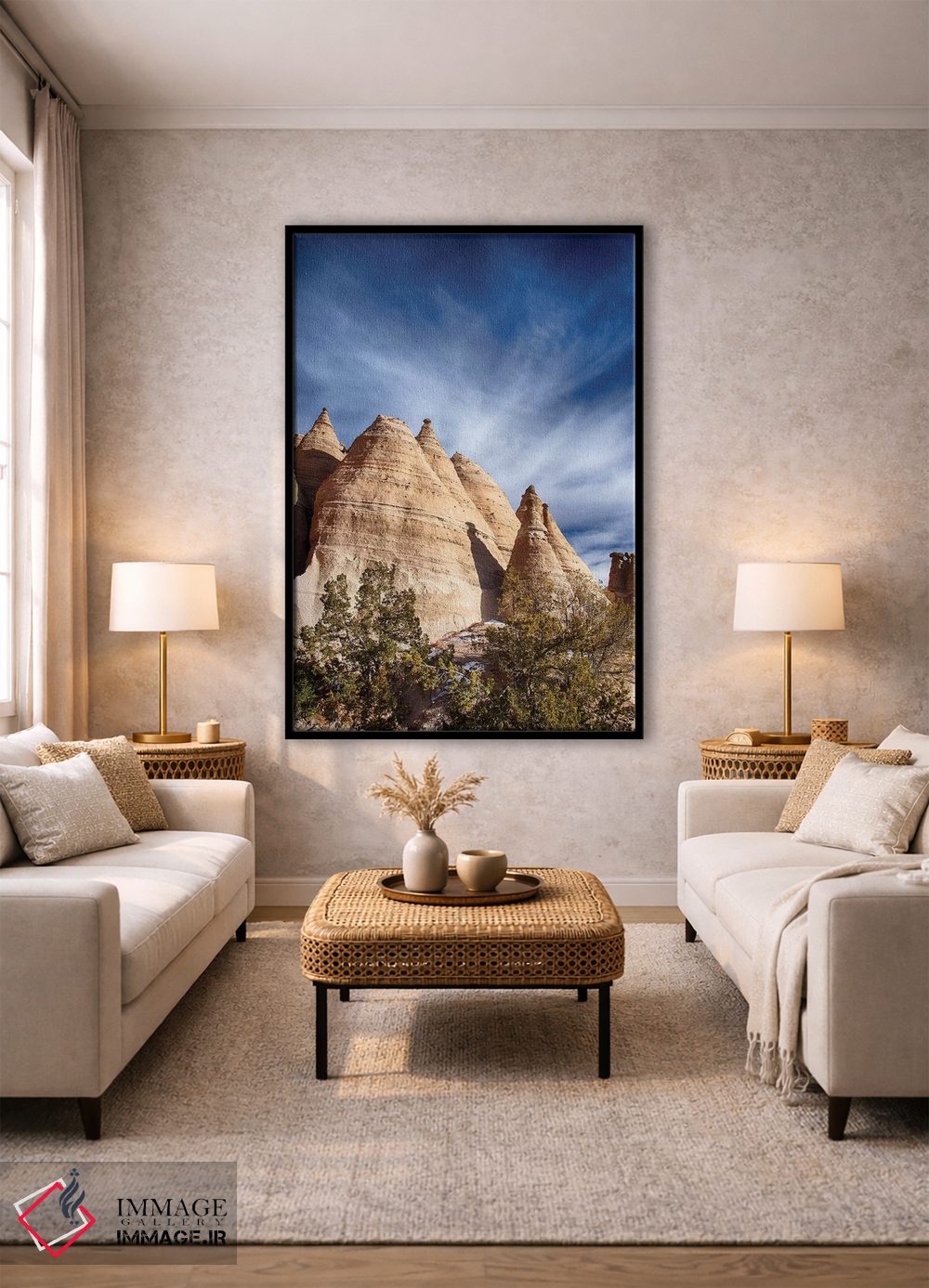 تابلو دکوراتیو New Mexico, Cochiti, Tent Rocks Monument,آمریکا، نیومکزیکو، کو… اثر تری اگرز - D1B