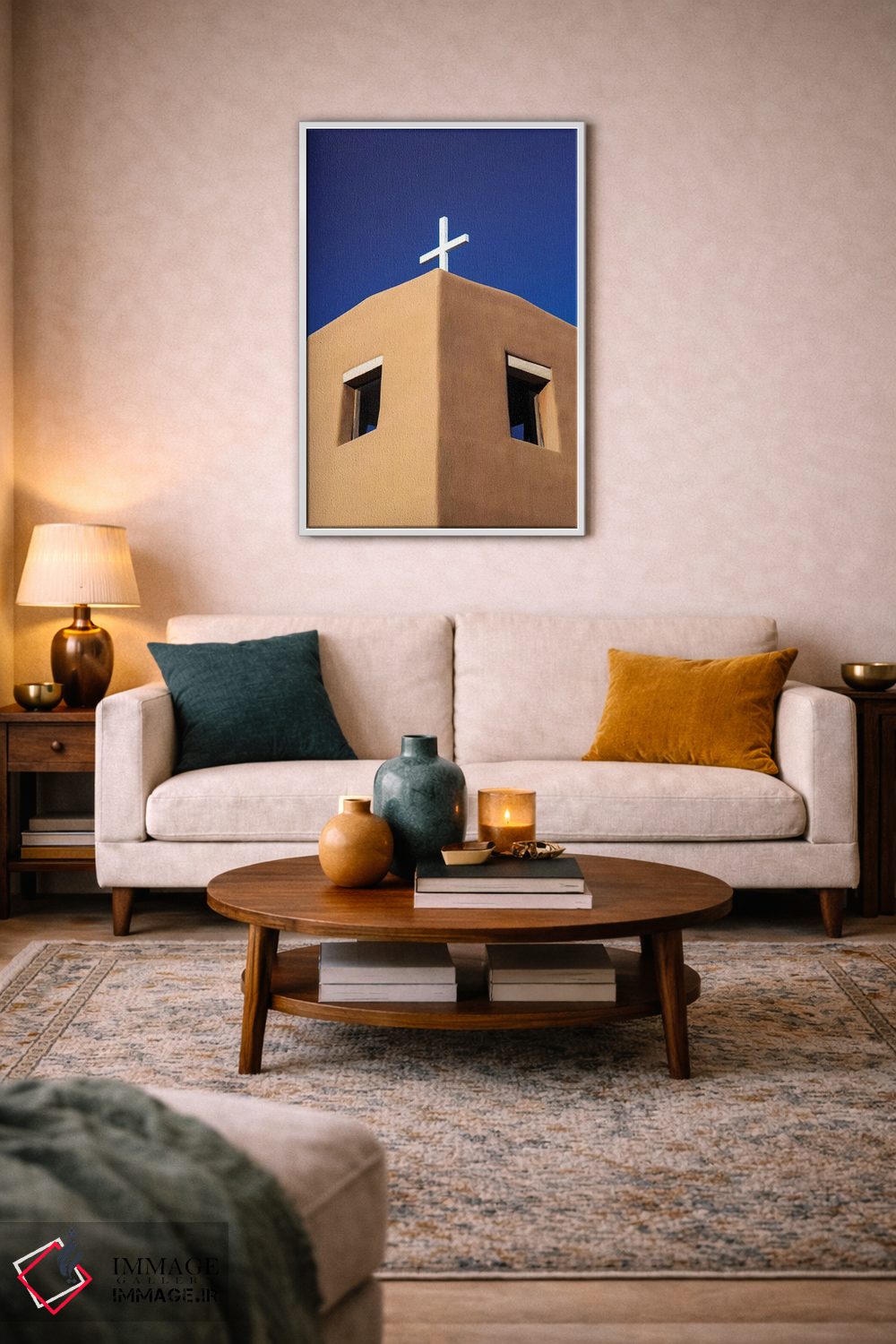 تابلو دکوراتیو New Mexico, Exterior facade of Sacred Heart Church in Nambe Ne… اثر تری اگرز - D2W