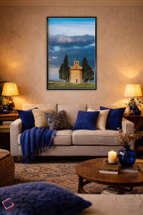 تابلو دکوراتیو Tuscany, Val Di D'Orcia, Vitaleta chapel in the morning.,ایتال… اثر تری اگرز - D3B