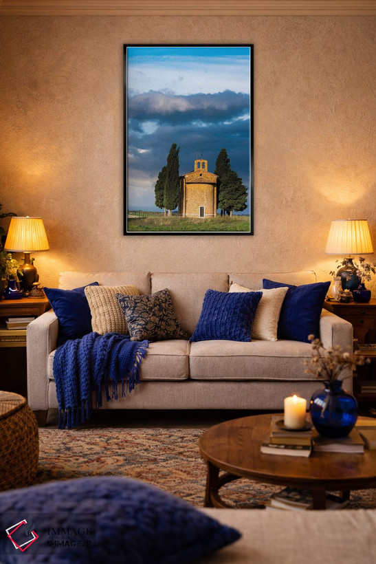 تابلو دکوراتیو Tuscany, Val Di D'Orcia, Vitaleta chapel in the morning.,ایتال… اثر تری اگرز - D3B