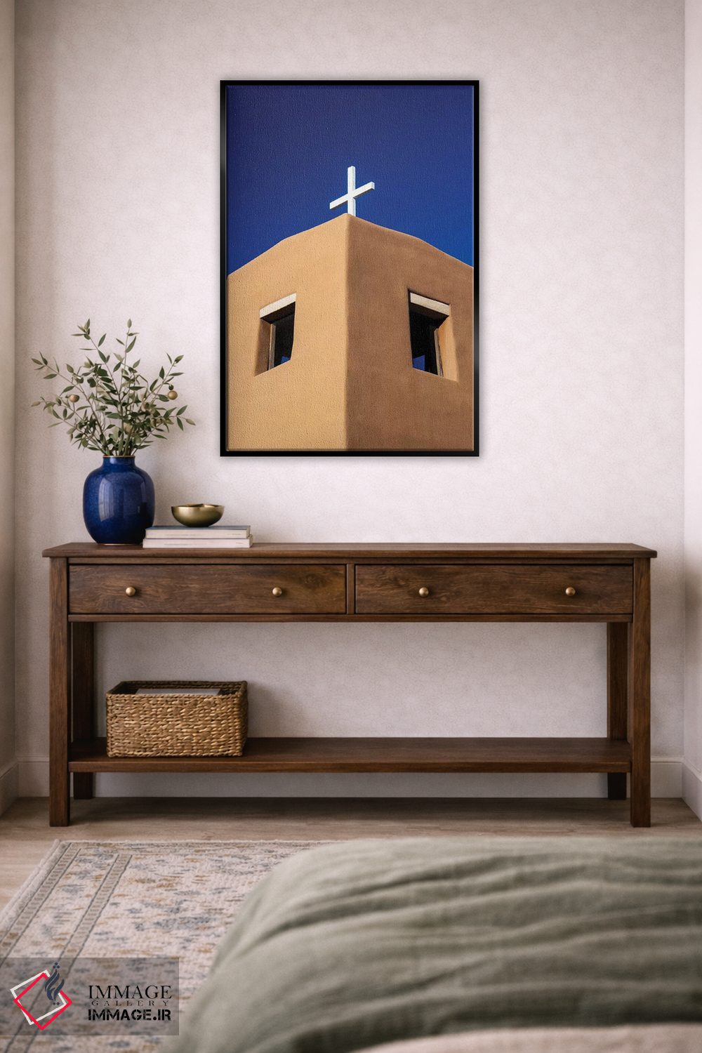 تابلو دکوراتیو New Mexico, Exterior facade of Sacred Heart Church in Nambe Ne… اثر تری اگرز - D4B