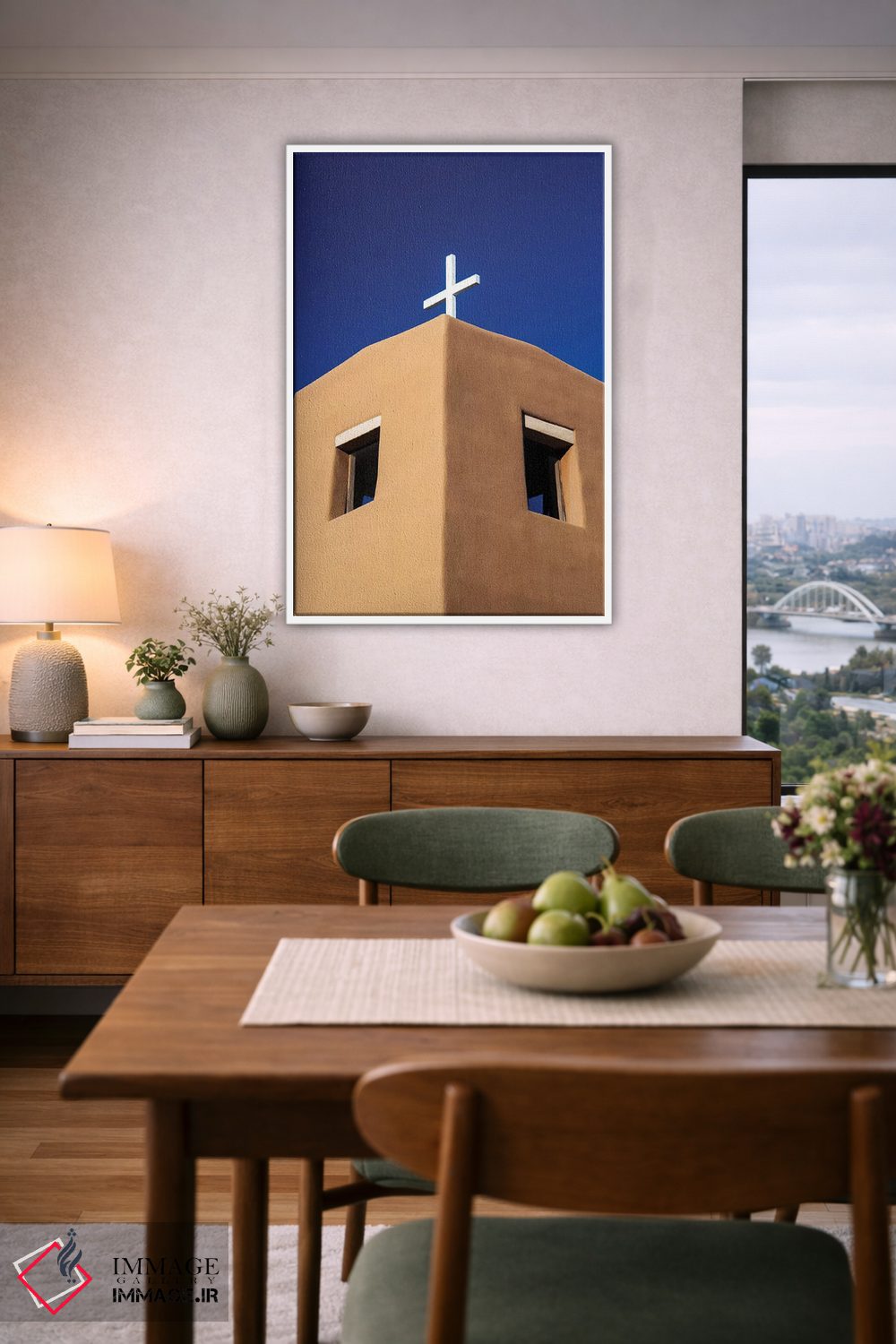 تابلو دکوراتیو New Mexico, Exterior facade of Sacred Heart Church in Nambe Ne… اثر تری اگرز - D5W