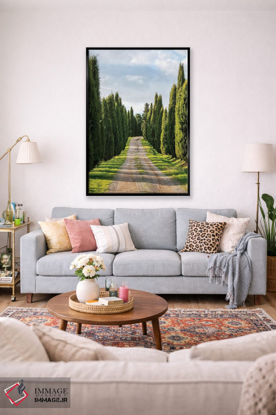 تابلو دکوراتیو Tuscany, Long Driveway lined with Cypress trees,ایتالیا، توسکا… اثر تری اگرز - D2B