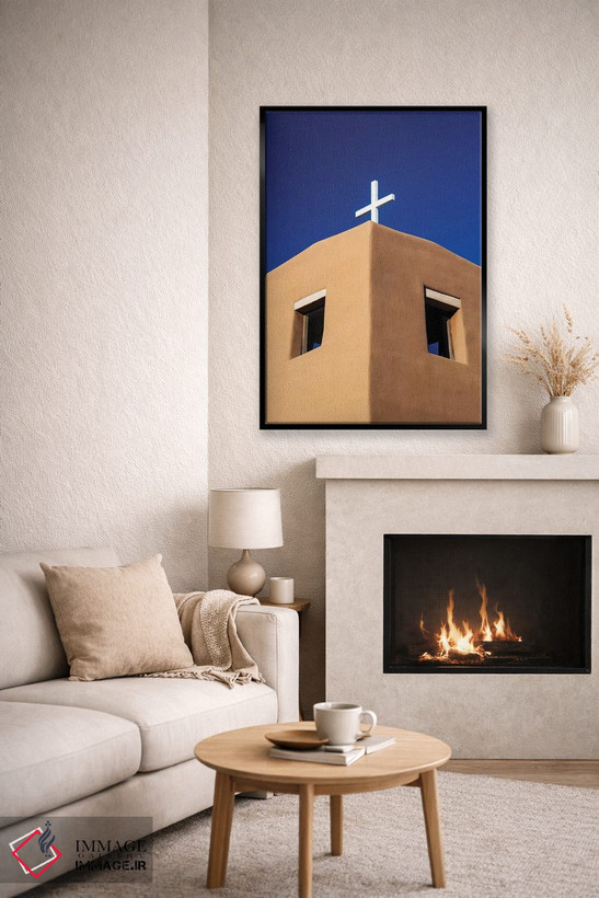 تابلو دکوراتیو New Mexico, Exterior facade of Sacred Heart Church in Nambe Ne… اثر تری اگرز - D6B