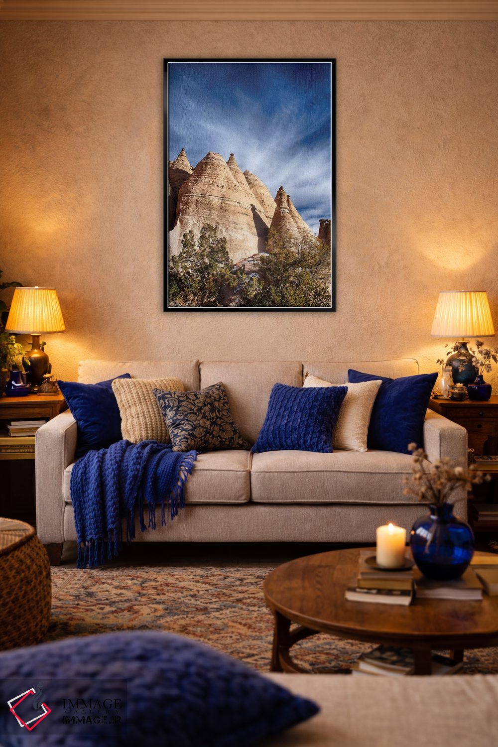 تابلو دکوراتیو New Mexico, Cochiti, Tent Rocks Monument,آمریکا، نیومکزیکو، کو… اثر تری اگرز - D5B