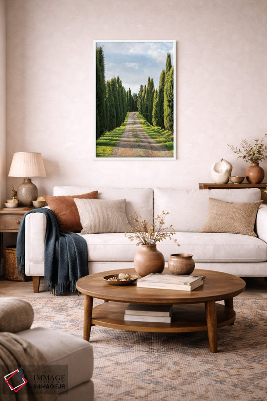 تابلو دکوراتیو Tuscany, Long Driveway lined with Cypress trees,ایتالیا، توسکا… اثر تری اگرز - D3W