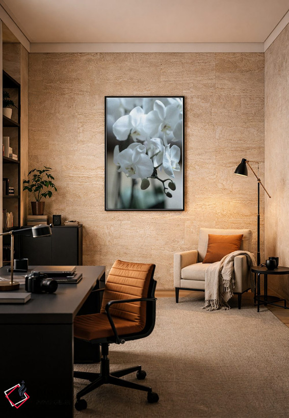 تابلو دکوراتیو ارکیده های لطیف رنگی اثر تیل پروداکشن - D6B