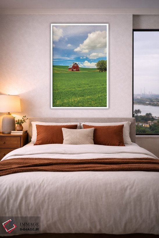 تابلو دکوراتیو Washington State, Red Barn in Spring,آمریکا، واشنگتن، انبار قر… اثر تری اگرز - D4W