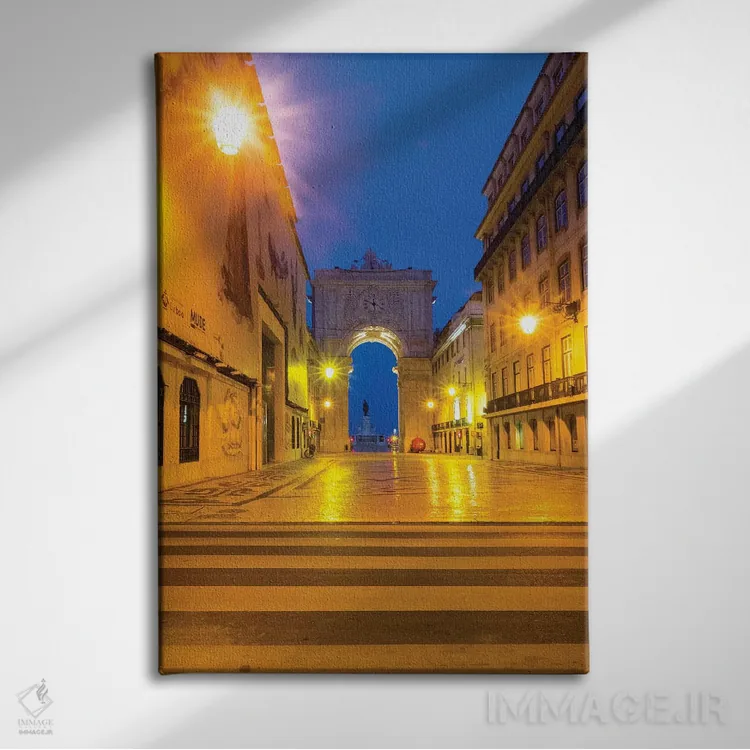 تابلو دکوراتیو Lisbon. Entrance of Praca Do Comercio,پرتغال، لیسبون. ورودی پر… اثر تری اگرز - نمای روبهرو روی دیوار