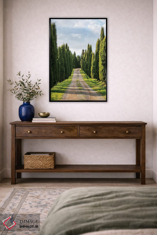 تابلو دکوراتیو Tuscany, Long Driveway lined with Cypress trees,ایتالیا، توسکا… اثر تری اگرز - D5B