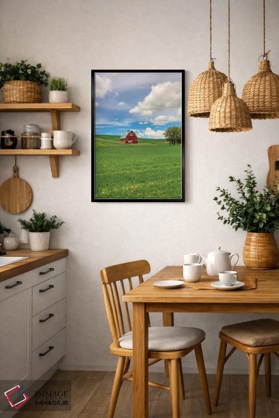 تابلو دکوراتیو Washington State, Red Barn in Spring,آمریکا، واشنگتن، انبار قر… اثر تری اگرز - D6B