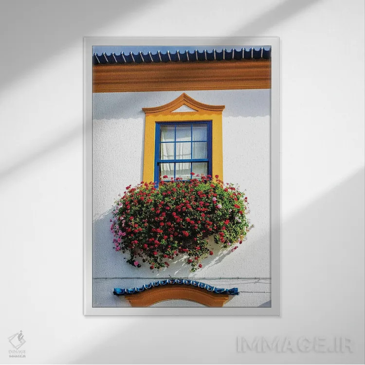 تابلو دکوراتیو Aveiro. Colorful houses.,پرتغال، آویرو. خانه های رنگارنگ اثر تری اگرز - نمای قابدار سفید
