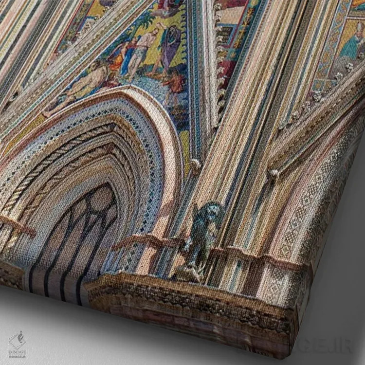 تابلو دکوراتیو Umbria, Orvieto. Orvieto Cathedral With It's Beautiful Facade… اثر تری اگرز - نمای نزدیک بافت بوم
