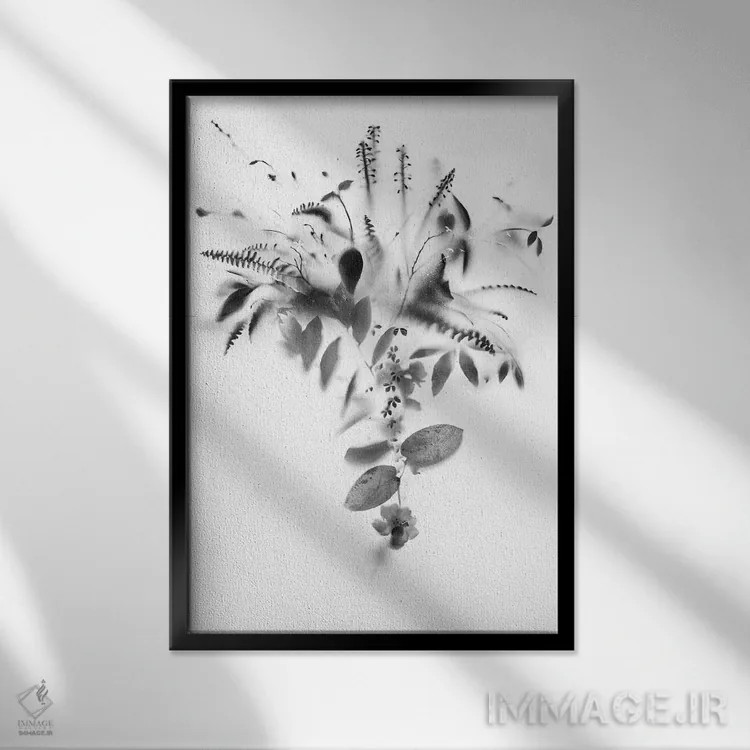 تابلو مینیمال حجاب طبیعی چهارم اثر تیس آلبرس - نمای قابدار مشکی