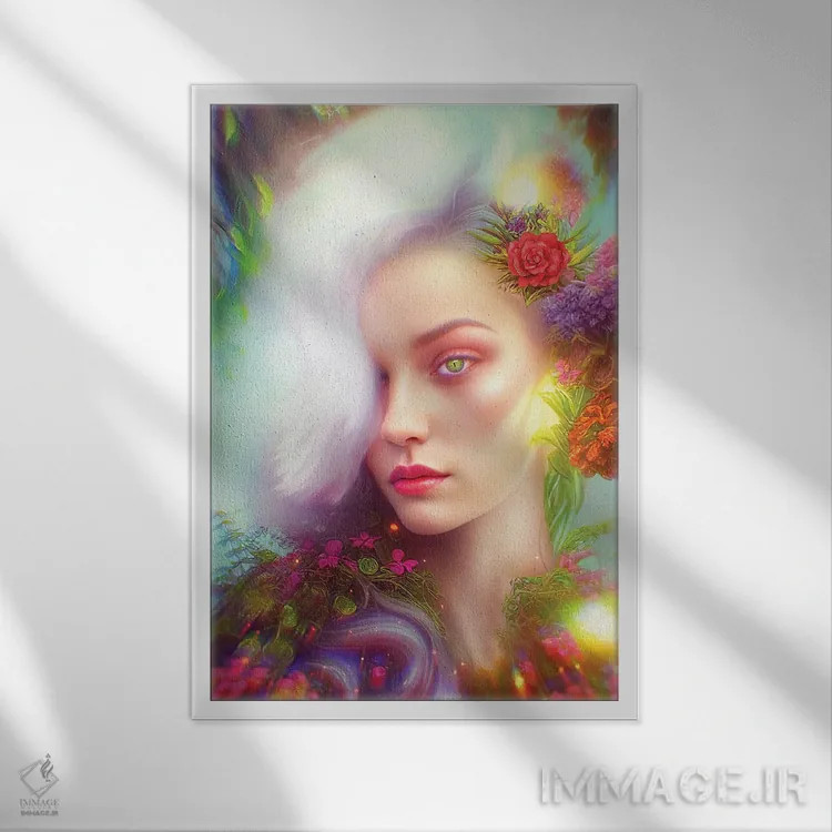 تابلو دکوراتیو پرتـره دلنشین اثر آرتنی یو - نمای قابدار سفید