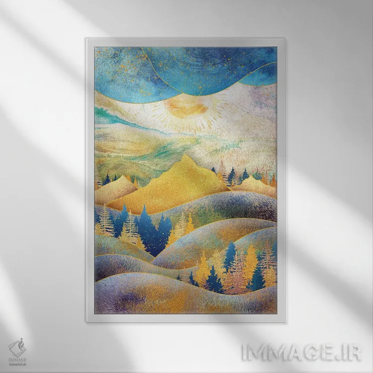 تابلو انتزاعی زیبایی طبیعت اثر آرتنی یو - نمای قابدار سفید