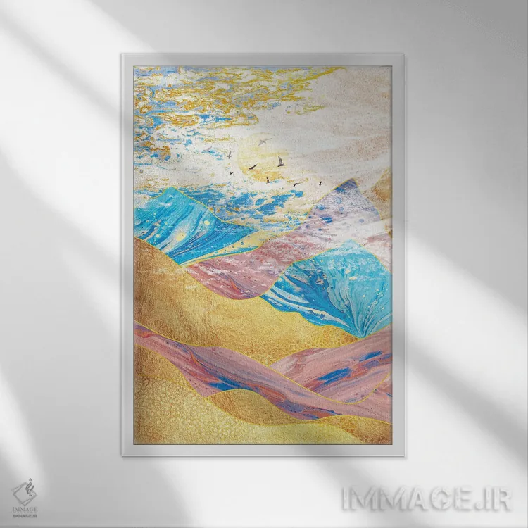 تابلو انتزاعی زیبایی طبیعت اثر آرتنی یو - نمای قابدار سفید