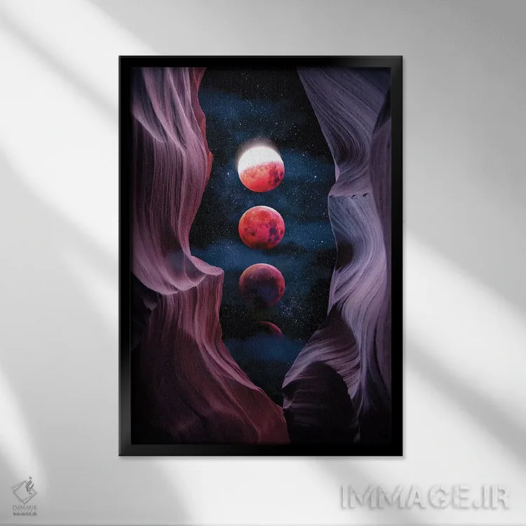 تابلو دکوراتیو گرند کنیون همراه با فضا اثر آرتنی یو - نمای قابدار مشکی
