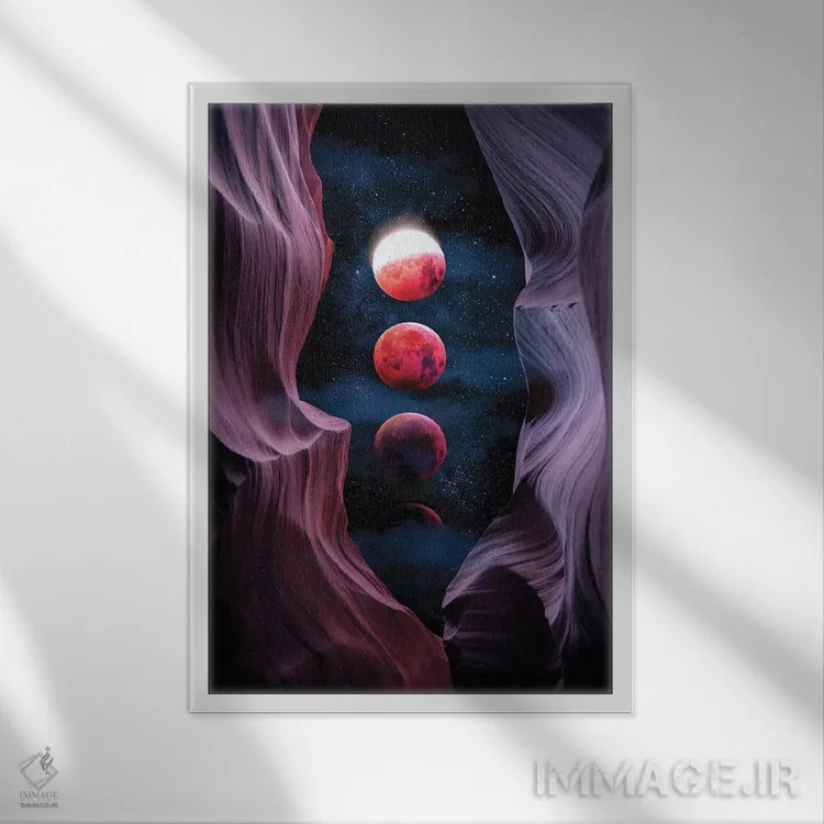 تابلو دکوراتیو گرند کنیون همراه با فضا اثر آرتنی یو - نمای قابدار سفید