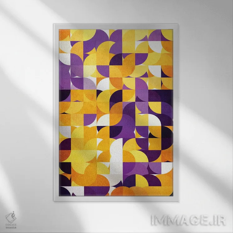 تابلو مینیمال هندسی شماره XXV اثر آرتنی یو - نمای قابدار سفید