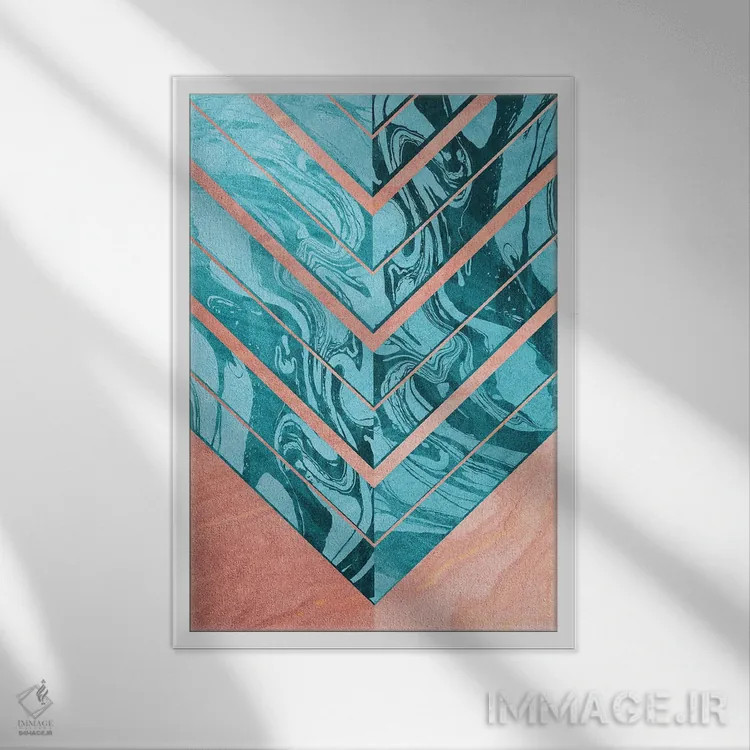 تابلو مینیمال هندسی شماره XXVII اثر آرتنی یو - نمای قابدار سفید