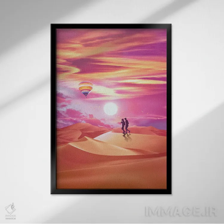 تابلو دکوراتیو غروب دوست داشتنی اثر آرتنی یو - نمای قابدار مشکی