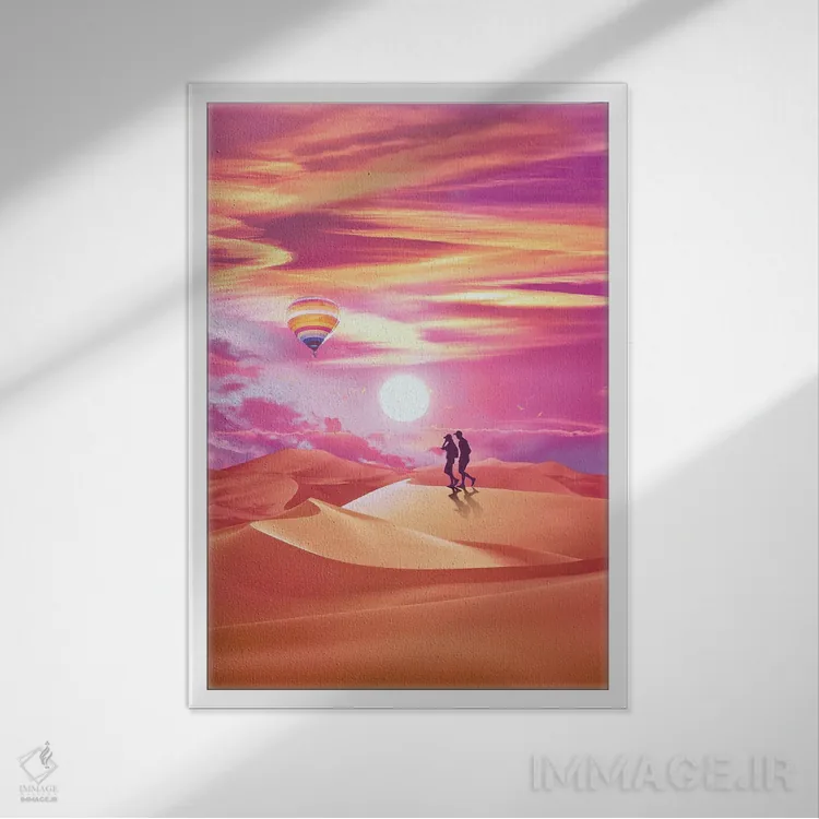 تابلو دکوراتیو غروب دوست داشتنی اثر آرتنی یو - نمای قابدار سفید