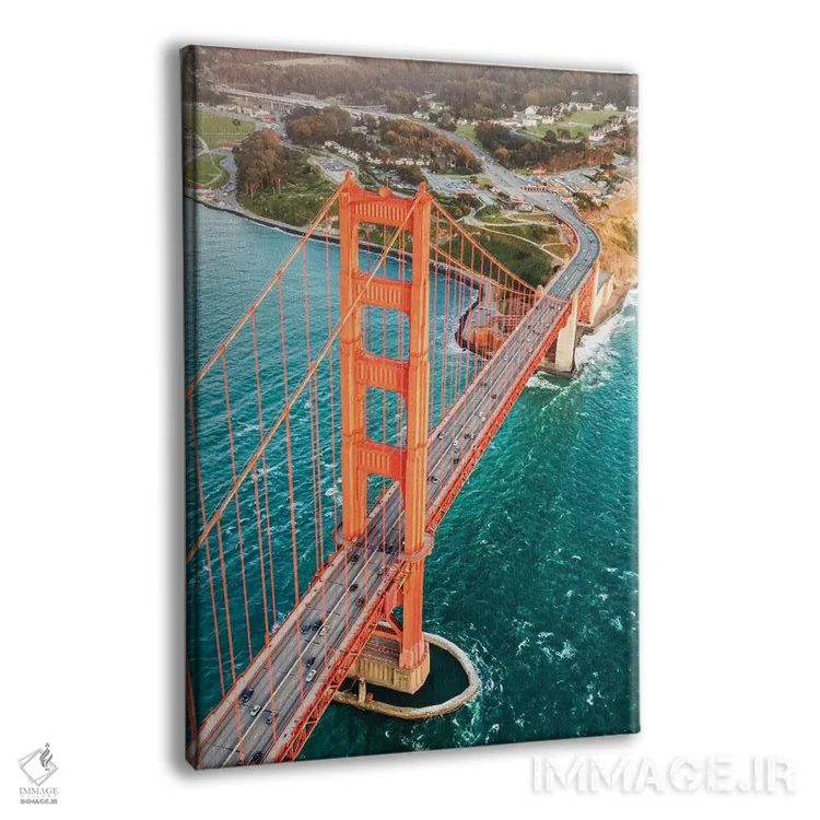 تابلو دکوراتیو San Francisco,نمای هوایی پل گلدن گیت، سان فرانسیسکو اثر ماتئو کولومبو - نمای پرسپکتیو محصول