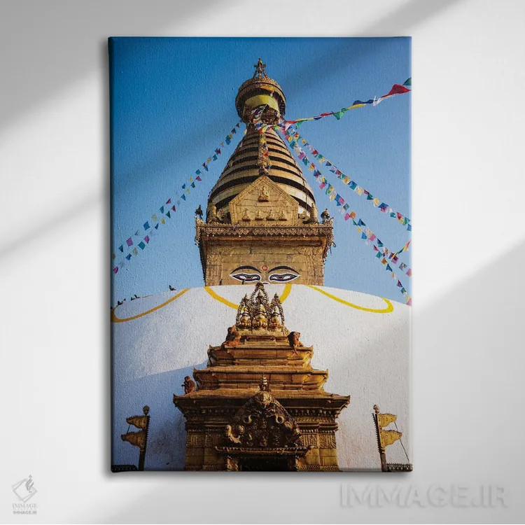 تابلو دکوراتیو Nepal,معبد میمون، نپال اثر ماتئو کولومبو - نمای روبهرو روی دیوار