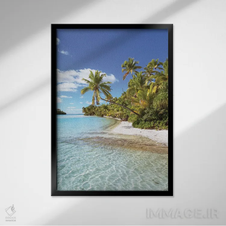 تابلو دکوراتیو Cook Islands,ساحل بی نقص، جزایر کوک اثر ماتئو کولومبو - نمای قابدار مشکی