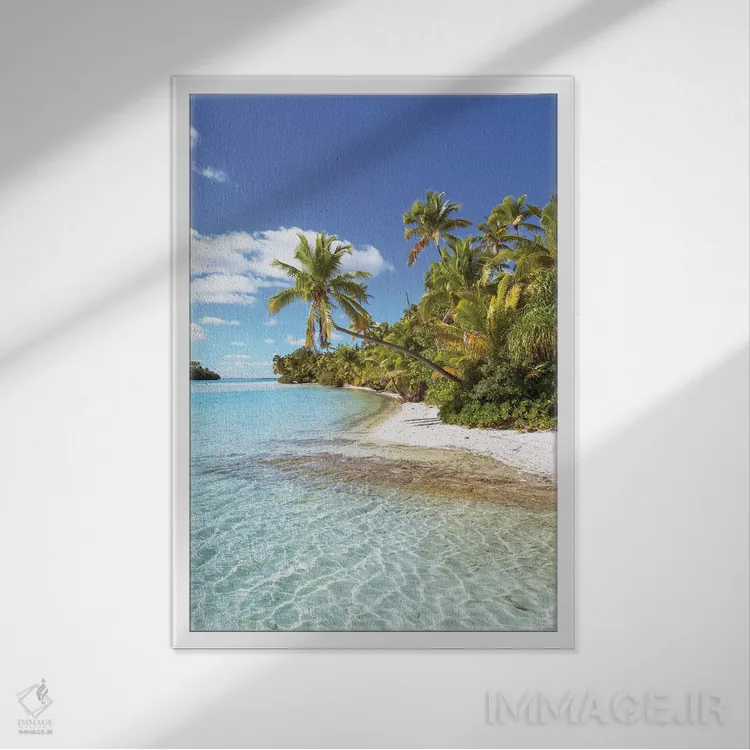 تابلو دکوراتیو Cook Islands,ساحل بی نقص، جزایر کوک اثر ماتئو کولومبو - نمای قابدار سفید