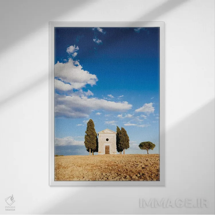 تابلو دکوراتیو Val d'Orcia, Tuscany, Italy,کلیسای ویتالتا ، والدورچیا، ت… اثر ماتئو کولومبو - نمای قابدار سفید