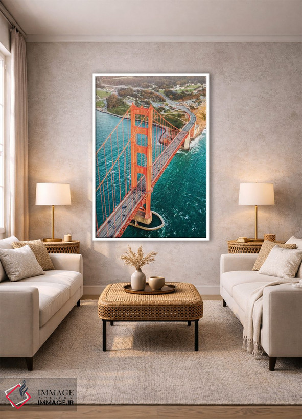 تابلو دکوراتیو San Francisco,نمای هوایی پل گلدن گیت، سان فرانسیسکو اثر ماتئو کولومبو - D1W