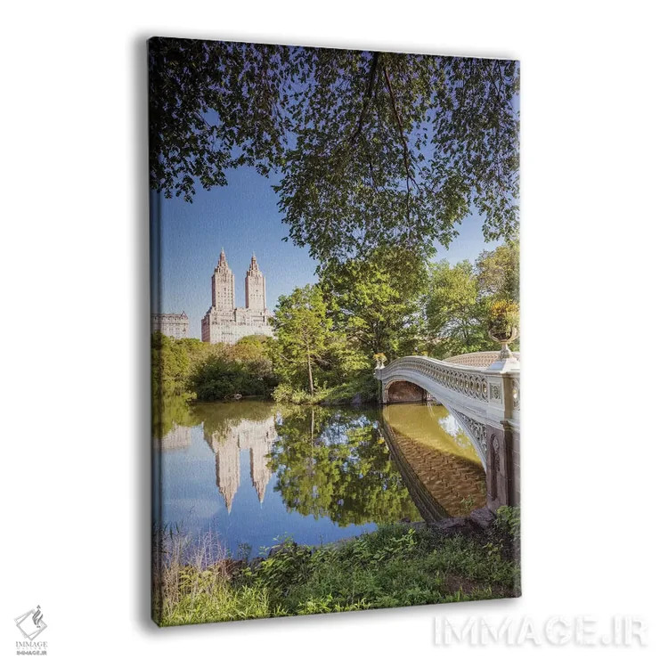 تابلو دکوراتیو Central Park, New York,پل کمانی در بهار، سنترال پارک، نیو… اثر ماتئو کولومبو - نمای پرسپکتیو محصول