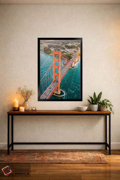 تابلو دکوراتیو San Francisco,نمای هوایی پل گلدن گیت، سان فرانسیسکو اثر ماتئو کولومبو - D5B