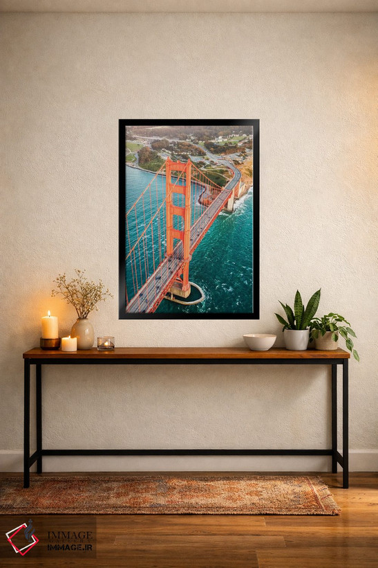 تابلو دکوراتیو San Francisco,نمای هوایی پل گلدن گیت، سان فرانسیسکو اثر ماتئو کولومبو - D5B